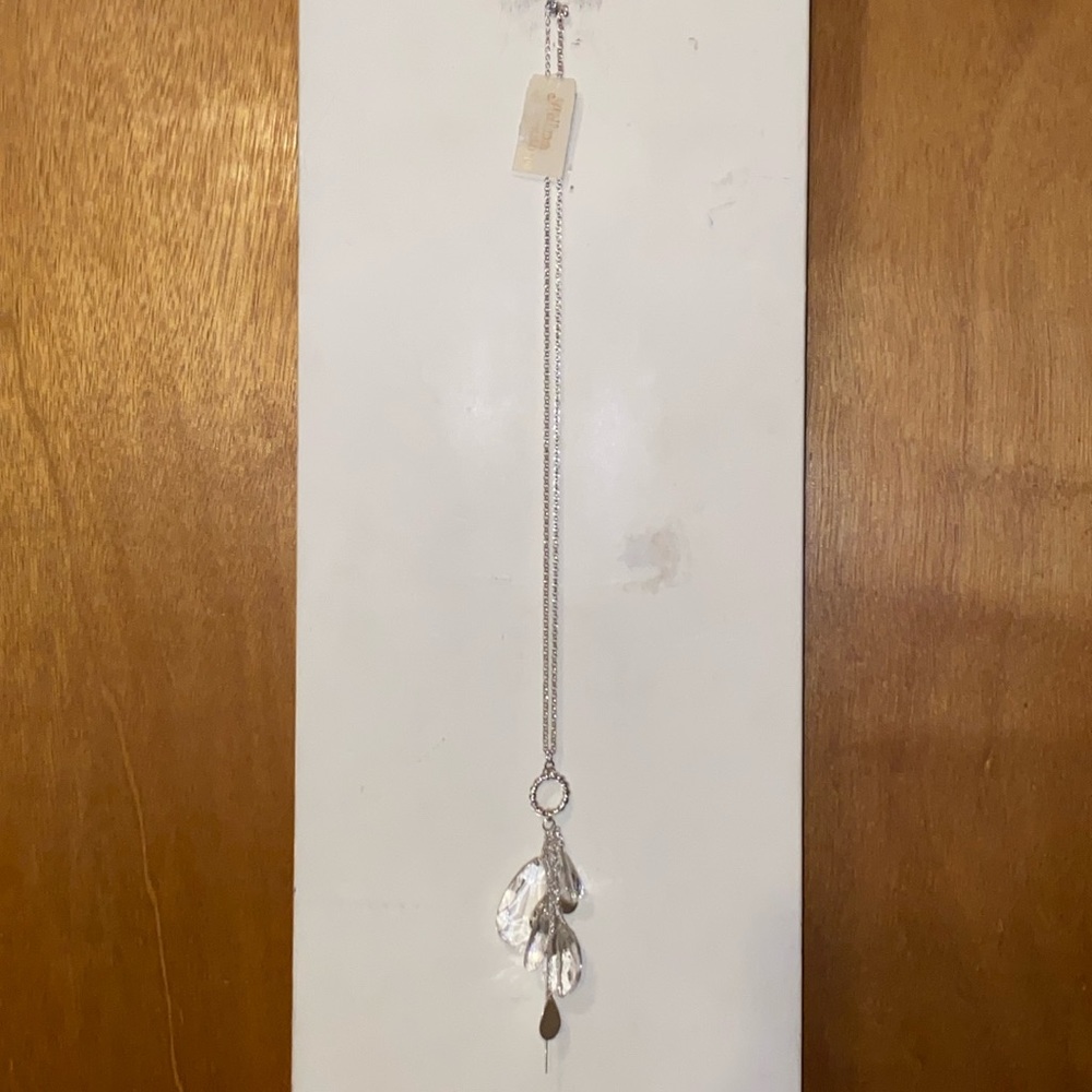 🤍🩶🤍NWT Silver & Clear Long Fashion Necklace - Picture 4 of 7